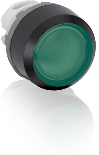 ABB Controls 22mm Operator w/ Button - Illuminated Pushbutton; Round; Flush; Standard - Plastic; Momentary; Green